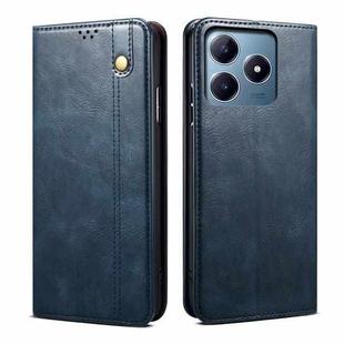 For Realme C63 / C61 Oil Wax Crazy Horse Texture Leather Phone Case(Blue)