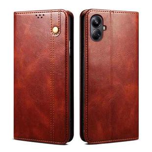 For Realme 10 Pro+ Oil Wax Crazy Horse Texture Leather Phone Case(Brown)