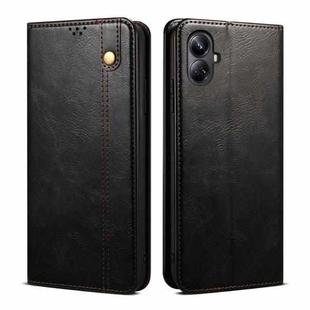 For Realme 10 Pro+ Oil Wax Crazy Horse Texture Leather Phone Case(Black)