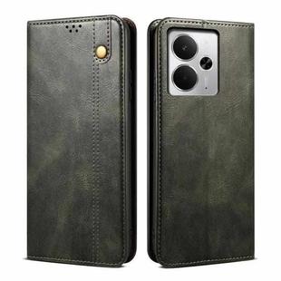 For Realme 14 5G Global Oil Wax Crazy Horse Texture Leather Phone Case(Green)