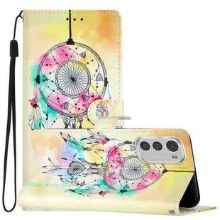 For Motorola Moto E32 Colored Drawing Leather Phone Case(Dream Catcher)