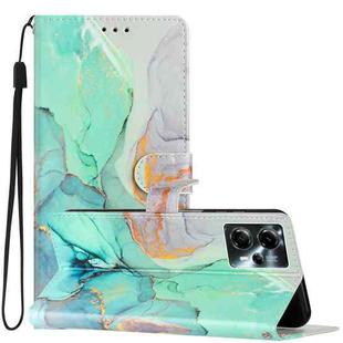 For Motorola Moto G13 / G23/G53 Colored Drawing Leather Phone Case(Green Marble)