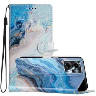 For Motorola Moto G13 / G23/G53 Colored Drawing Leather Phone Case(Blue Marble)