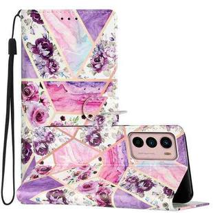 For Motorola Moto G42 Colored Drawing Leather Phone Case(Purple Marble)
