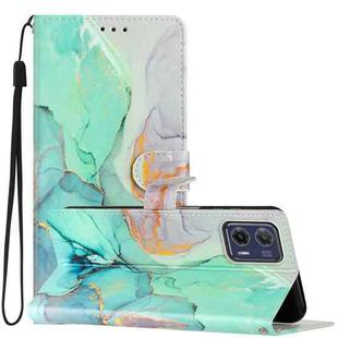 For Motorola Moto G73 Colored Drawing Leather Phone Case(Green Marble)