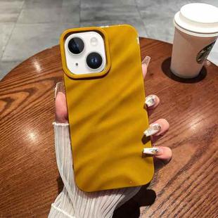 For iPhone 14 /13 Solid Color Wave Texture TPU Phone Case(Ginger)