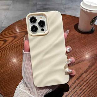 For iPhone 14 Pro Solid Color Wave Texture TPU Phone Case(Beige)