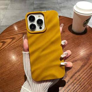 For iPhone 14 Pro Solid Color Wave Texture TPU Phone Case(Ginger)