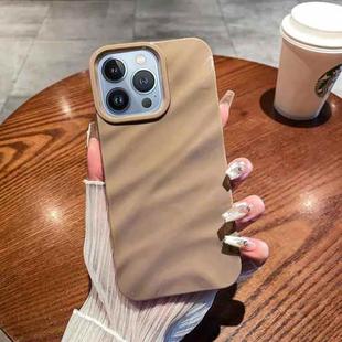 For iPhone 13 Pro Solid Color Wave Texture TPU Phone Case(Brown)