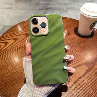 For iPhone 11 Pro Max Solid Color Wave Texture TPU Phone Case(Green)