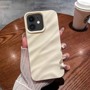 For iPhone 11 Solid Color Wave Texture TPU Phone Case(Beige)