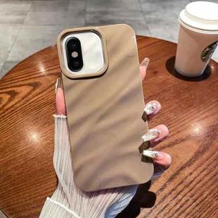 For iPhone X / XS Solid Color Wave Texture TPU Phone Case(Brown)