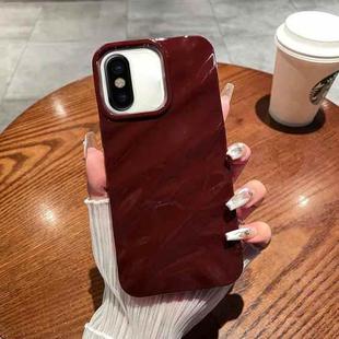 For iPhone X / XS Solid Color Wave Texture TPU Phone Case(Wine Red)