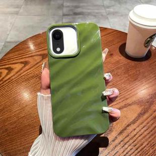For iPhone XR Solid Color Wave Texture TPU Phone Case(Green)