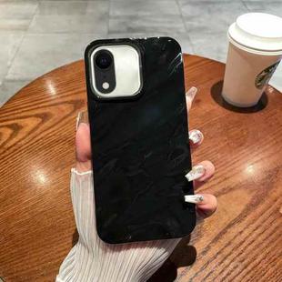 For iPhone XR Solid Color Wave Texture TPU Phone Case(Black)