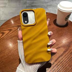 For iPhone XR Solid Color Wave Texture TPU Phone Case(Ginger)
