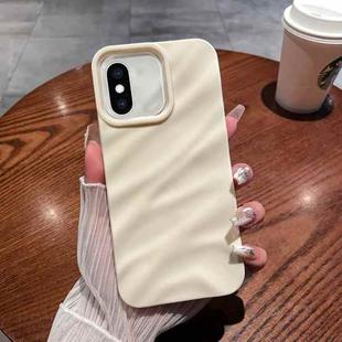 For iPhone XS Max Solid Color Wave Texture TPU Phone Case(Beige)