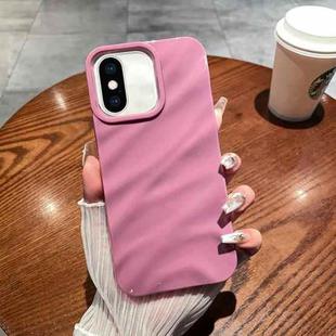 For iPhone XS Max Solid Color Wave Texture TPU Phone Case(Taro Purple)