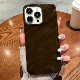 For iPhone 15 Pro Max Solid Color Wave Texture TPU Phone Case(Chocolate)