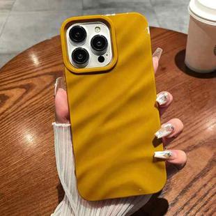 For iPhone 15 Pro Solid Color Wave Texture TPU Phone Case(Ginger)