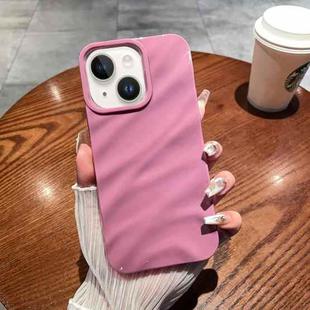 For iPhone 15 Solid Color Wave Texture TPU Phone Case(Taro Purple)