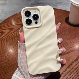 For iPhone 15 Plus Solid Color Wave Texture TPU Phone Case(Beige)
