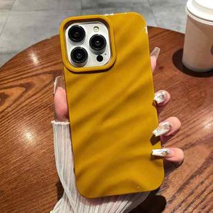 For iPhone 15 Plus Solid Color Wave Texture TPU Phone Case(Ginger)