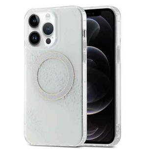 For iPhone 12 Pro Dual-side IMD Marble Magsafe Phone Case(White)