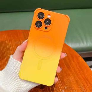 For iPhone 14 Pro Max Four-Corner Shockproof Gradient TPU Phone Case(Orange Yellow)