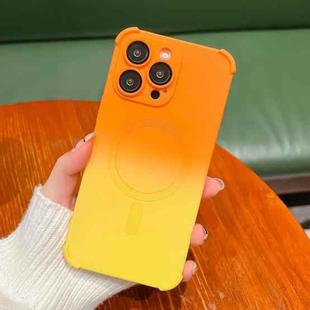 For iPhone 13 Pro Four-Corner Shockproof Gradient TPU Phone Case(Orange Yellow)