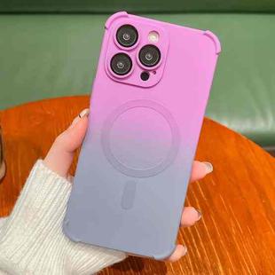 For iPhone 12 Pro Four-Corner Shockproof Gradient TPU Phone Case(Purple Grey)