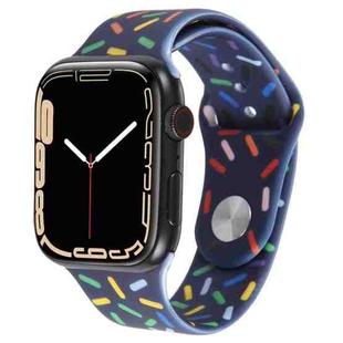 Rainbow Raindrops Silicone Watch Band For Apple Watch 8 45mm(Midnight)