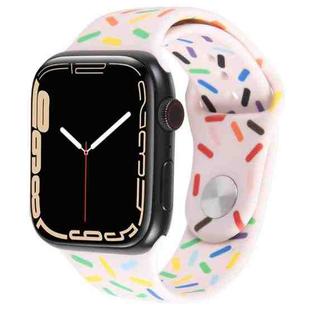 Rainbow Raindrops Silicone Watch Band For Apple Watch 7 41mm(Pink)