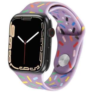 Rainbow Raindrops Silicone Watch Band For Apple Watch SE 44mm(Light Purple)