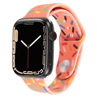 Rainbow Raindrops Silicone Watch Band For Apple Watch 42mm(Orange)