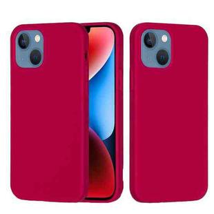 For iPhone 15 Solid Color Silicone Phone Case(Rose Red)