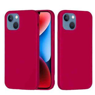 For iPhone 15 Plus Solid Color Silicone Phone Case(Rose Red)
