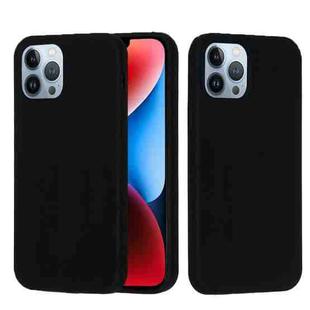 For iPhone 15 Pro Solid Color Silicone Phone Case(Black)