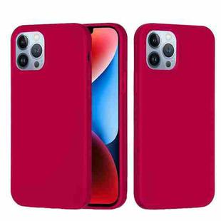For iPhone 15 Pro Solid Color Silicone Phone Case(Rose Red)
