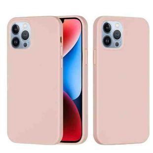For iPhone 15 Pro Solid Color Silicone Phone Case(Sand Pink)