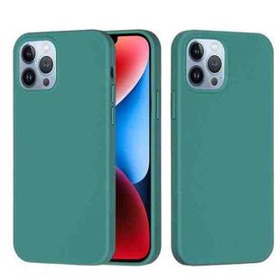 For iPhone 15 Pro Solid Color Silicone Phone Case(Pine Needle Green)