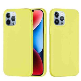 For iPhone 15 Pro Max Solid Color Silicone Phone Case(Lemon Yellow)