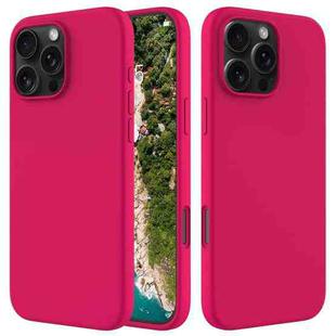 For iPhone 16 Pro Max Solid Color Silicone Phone Case(Rose Red)