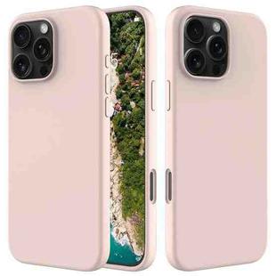 For iPhone 16 Pro Max Solid Color Silicone Phone Case(Sand Pink)