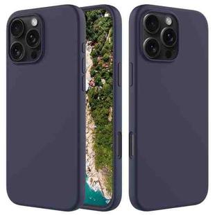 For iPhone 16 Pro Max Solid Color Silicone Phone Case(Midnight Blue)