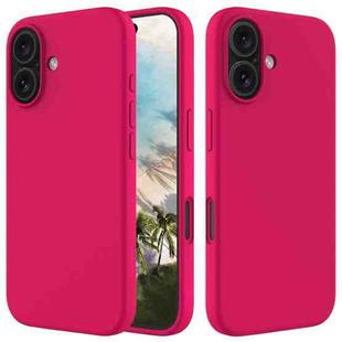 For iPhone 16 Plus Solid Color Silicone Phone Case(Rose Red)