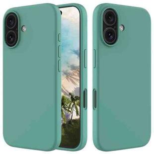 For iPhone 16 Plus Solid Color Silicone Phone Case(Pine Needle Green)