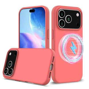 For iPhone 17 Pro Max Shockproof Silicone Magsafe Phone Case(Pink Orange)