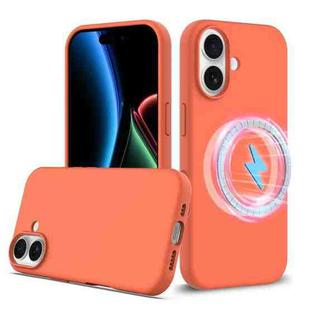 For iPhone 17 Shockproof Silicone Magsafe Phone Case(Gold Orange)