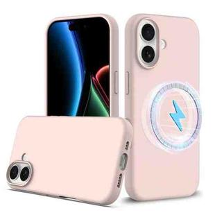 For iPhone 17 Shockproof Silicone Magsafe Phone Case(Sand Pink)